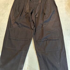 Black High-Waisted Wide-Leg Trousers